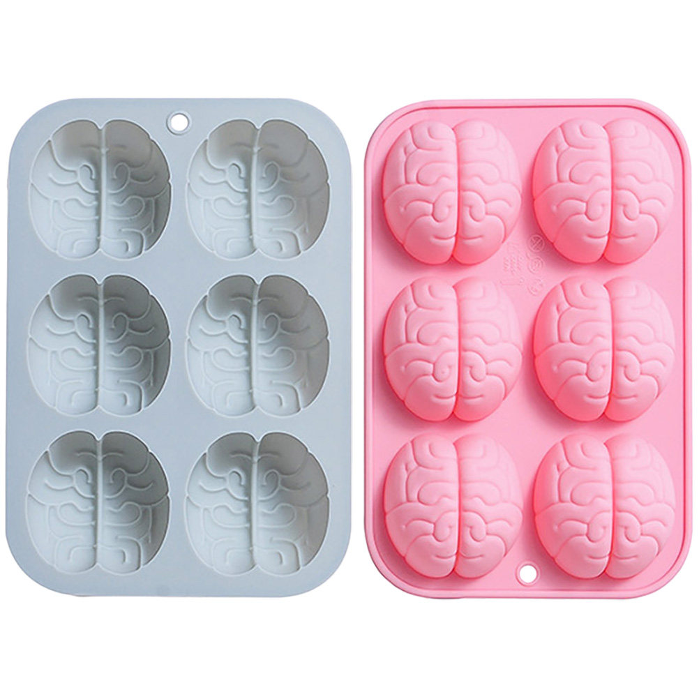 Baking Kitchen Diy - 2Pcs Silicone Brain Mold Chocolate Flexible