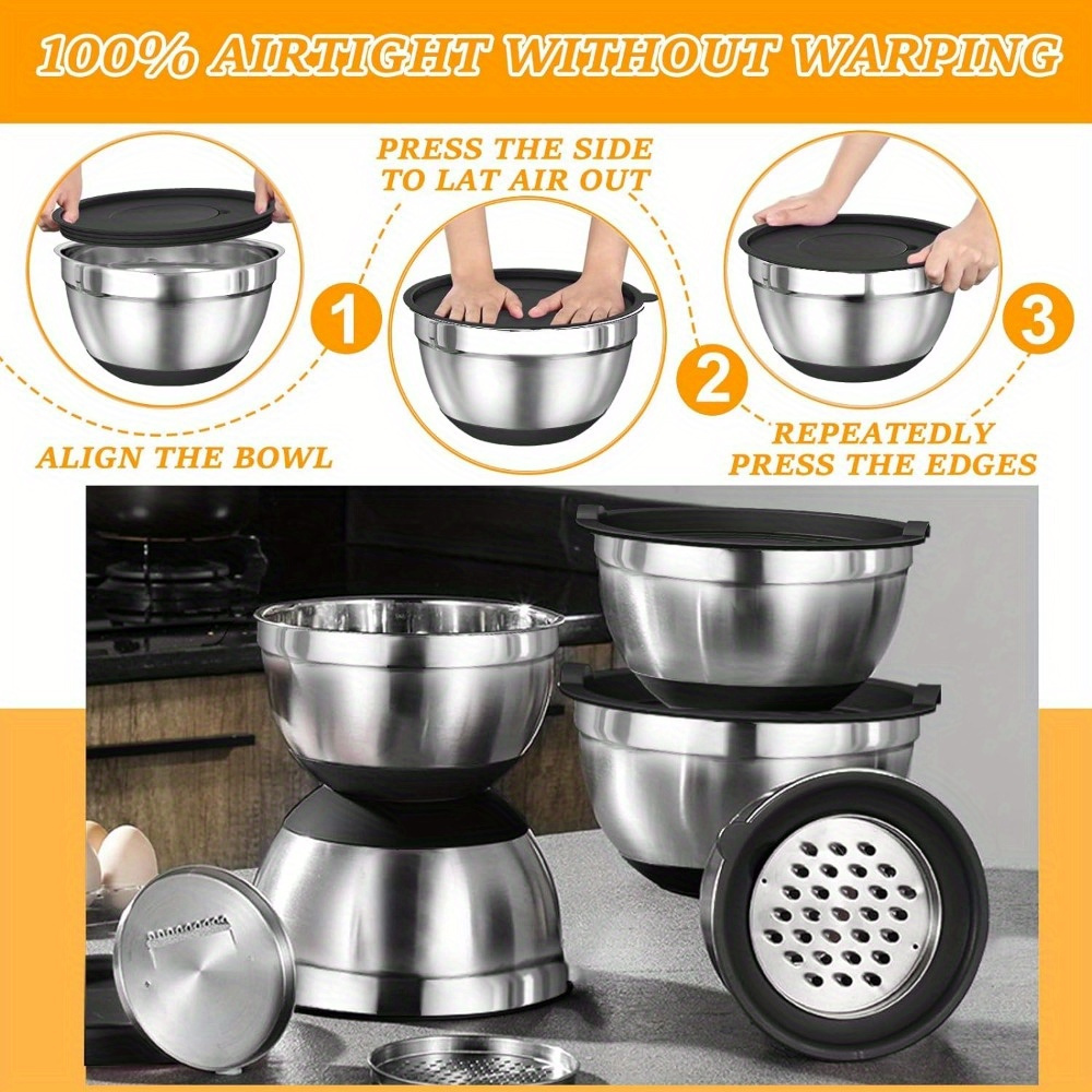 17pcs, Stainless Steel Mixing  - đánh giá và giá Stand Mixer Bowl