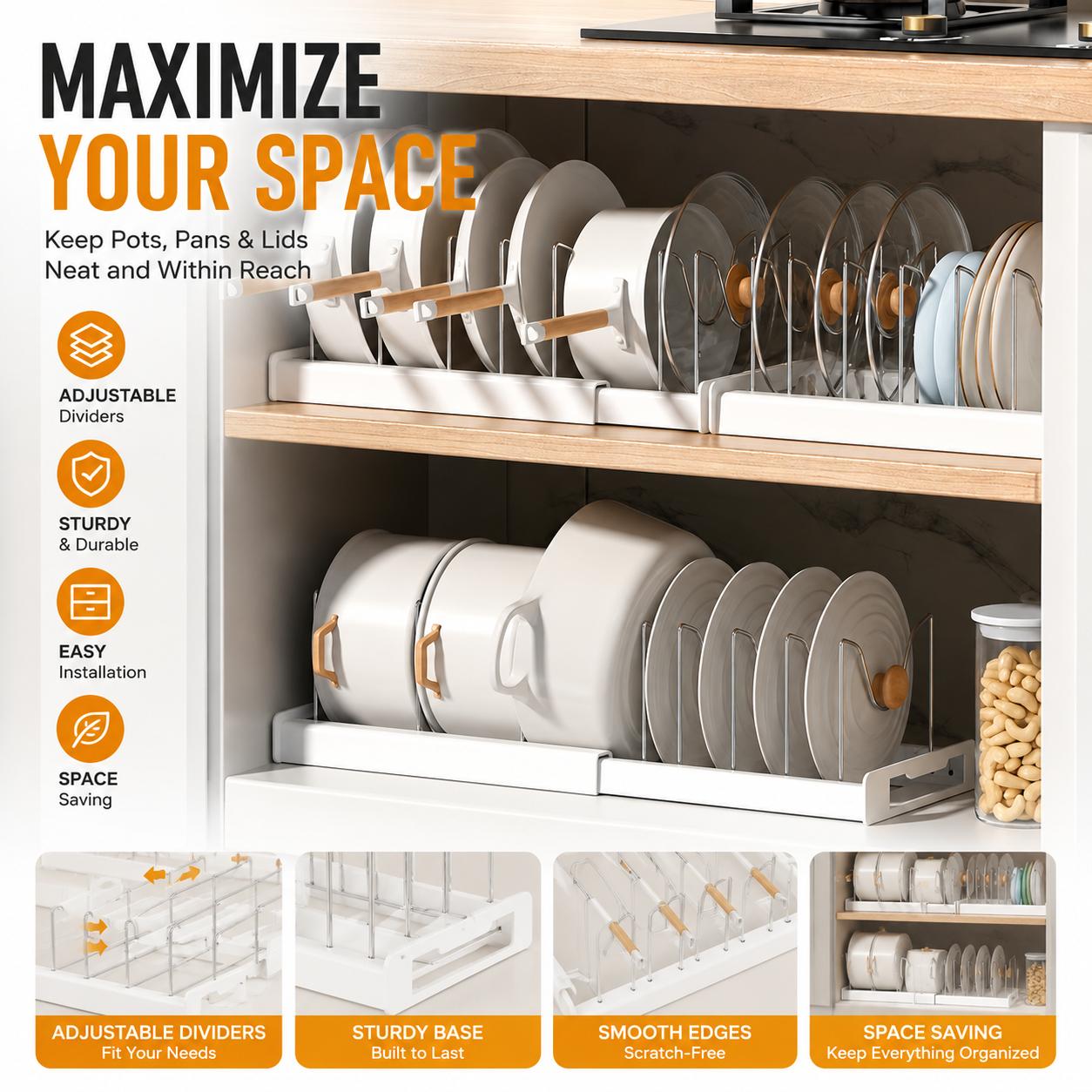 ABS Expandable Pot and Pan Org - đánh giá và giá Kitchen Baking Drawer