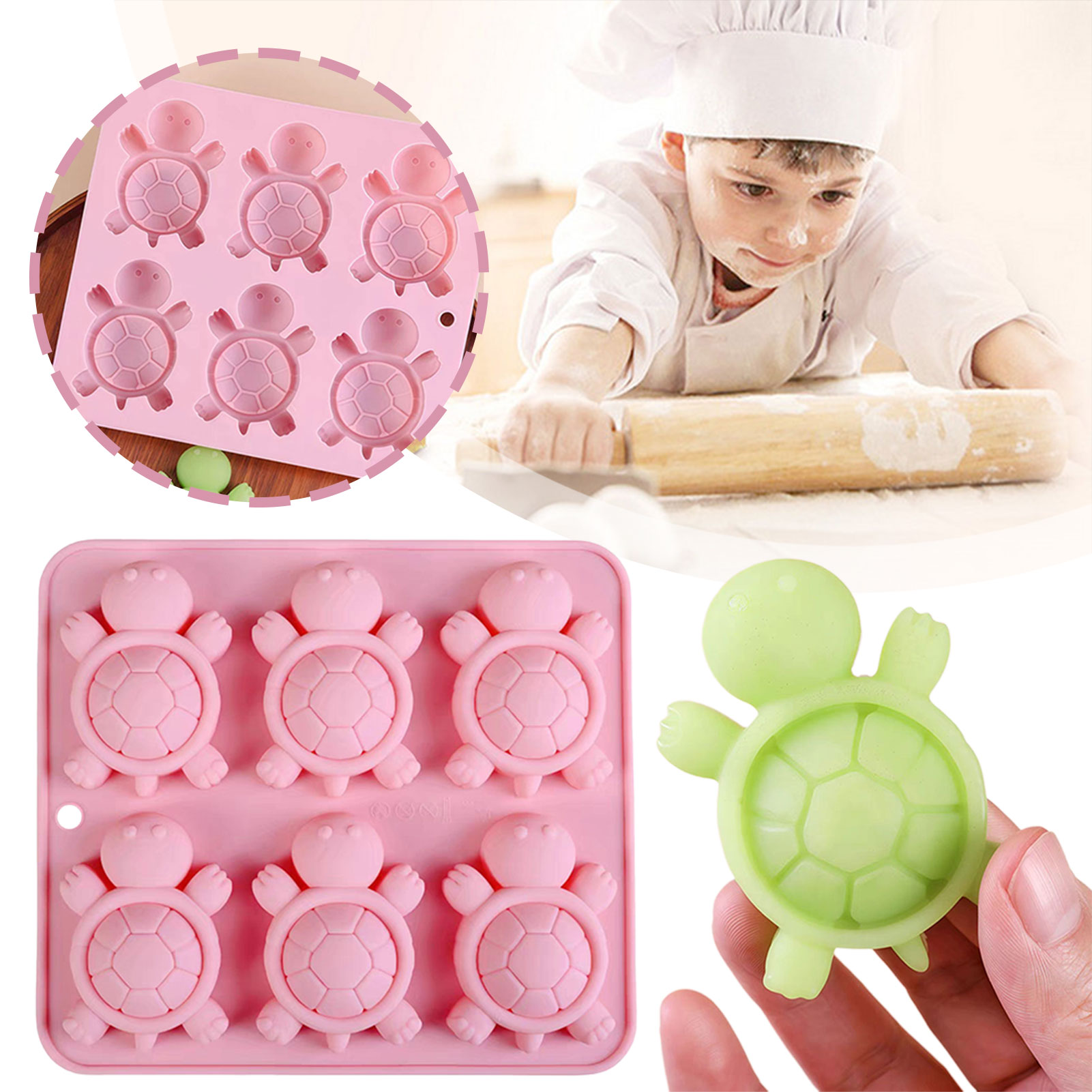 Turtles Ice Tray 3D Tortoises  - đánh giá và giá Baking Kitchen Diy