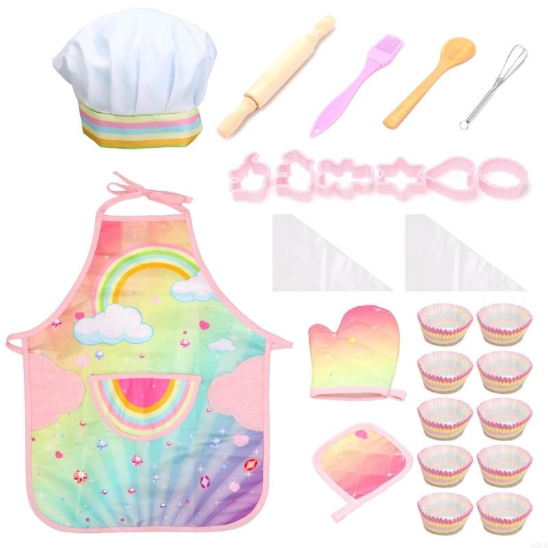 Trẻ Làm Bánh Tạp Dề Bộ Găng Ta - đánh giá và giá Kitchen Kids Baking Set