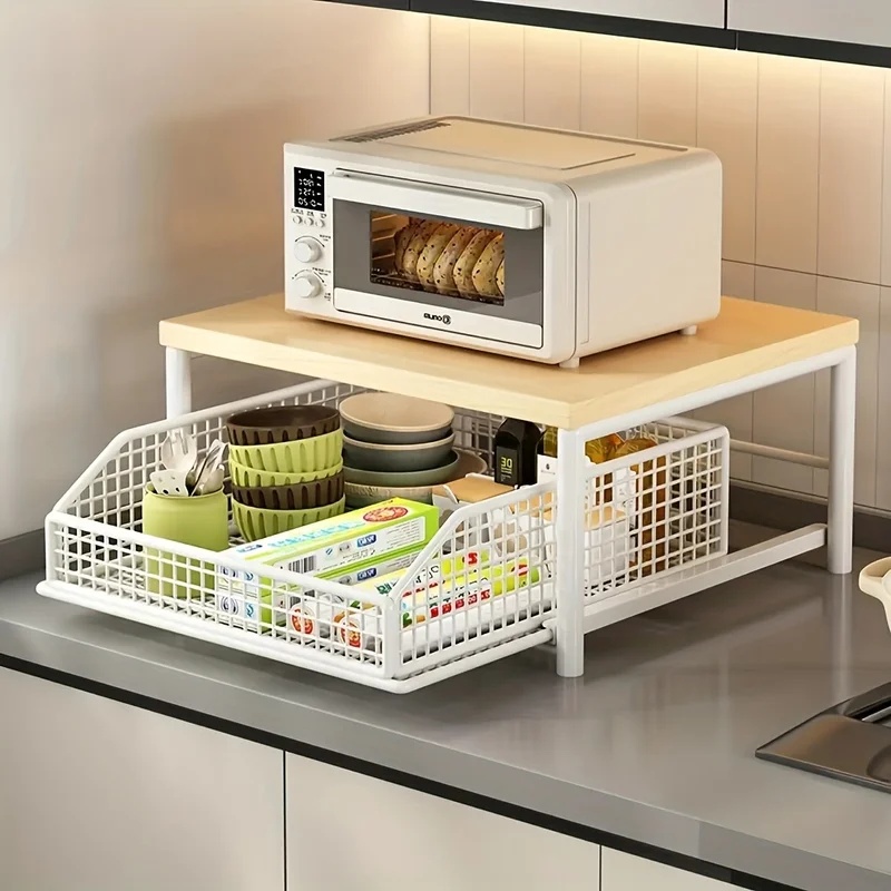 Vertical Microwave Stand w/ Dr - đánh giá và giá Kitchen Baking Drawer