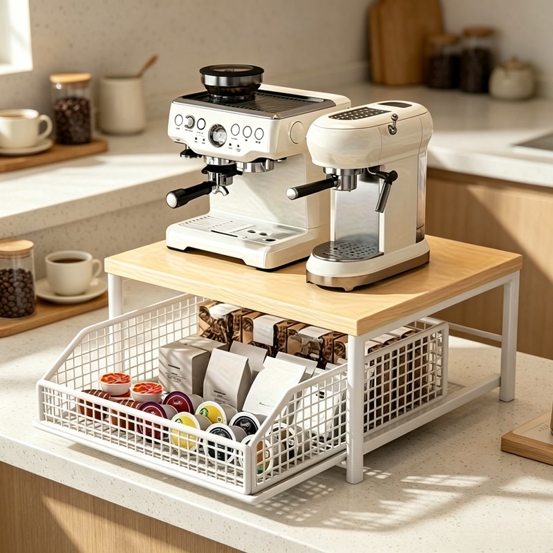 Vertical Microwave Stand with  - đánh giá và giá Kitchen Baking Drawer