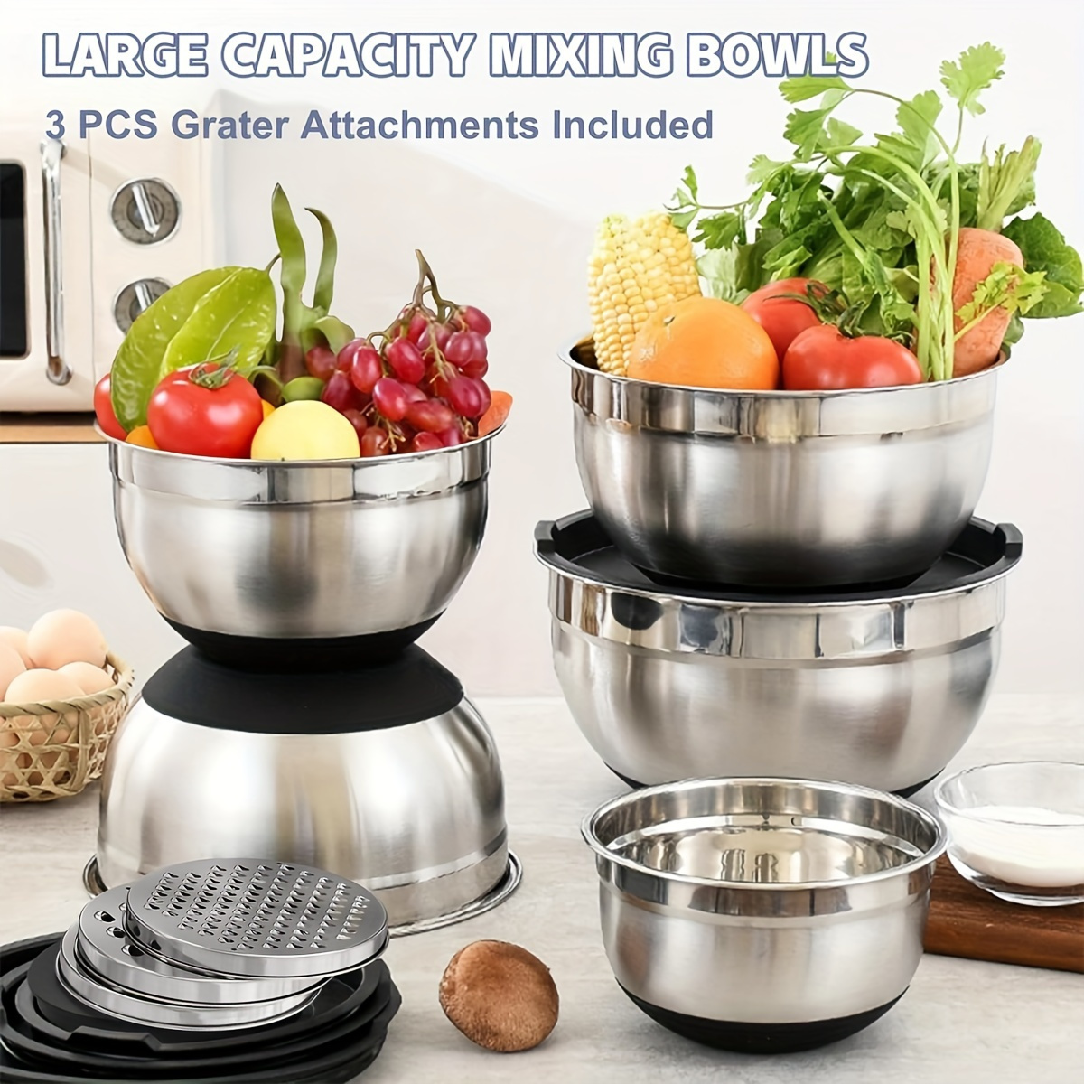 8pcs Mixing Bowls with Airtigh - đánh giá và giá Stand Mixer Bowl