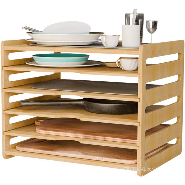 Solid wood kitchen storage rac - đánh giá và giá Kitchen Cabinet Baking Sheet Organizer