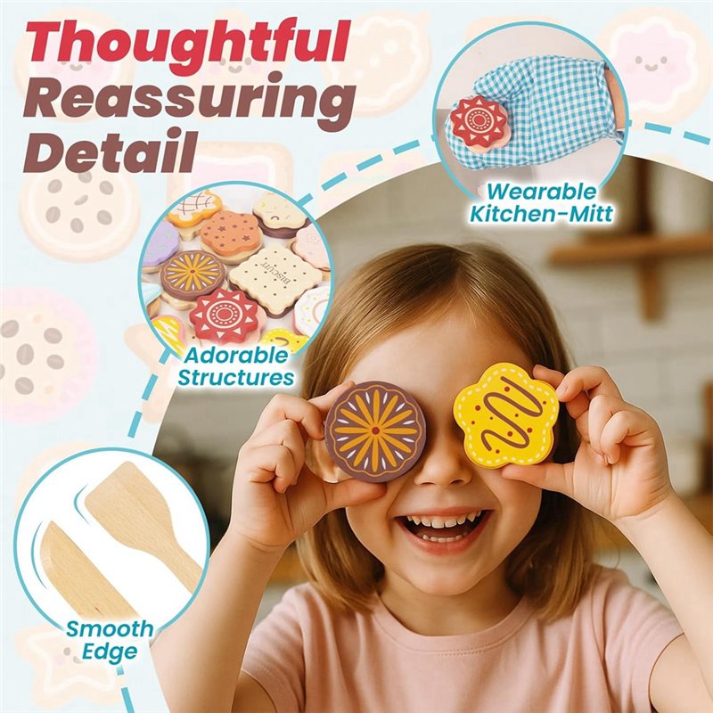 WOWFU-Wooden Cookie Play Food  - đánh giá và giá Kitchen Kids Baking Set