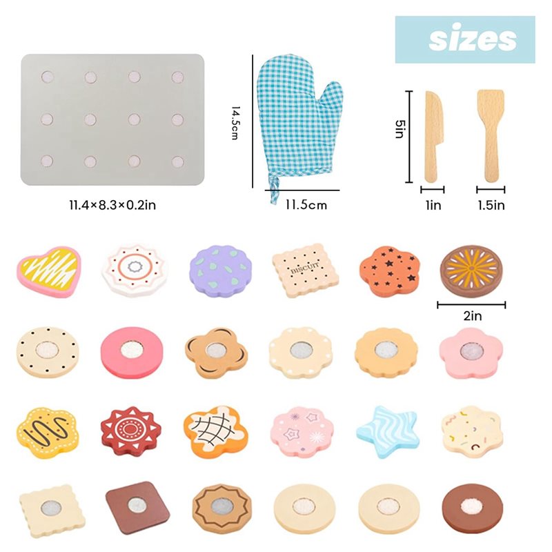 WOWFU-Wooden Cookie Play Food  - đánh giá và giá Kitchen Kids Baking Set