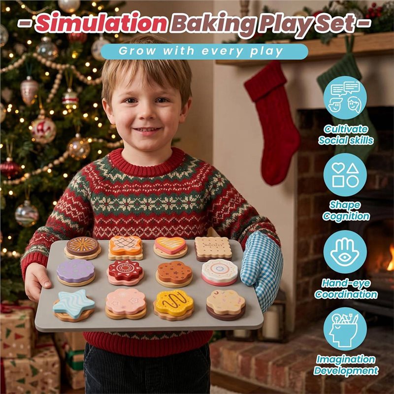 WOWFU-Wooden Cookie Play Food  - đánh giá và giá Kitchen Kids Baking Set