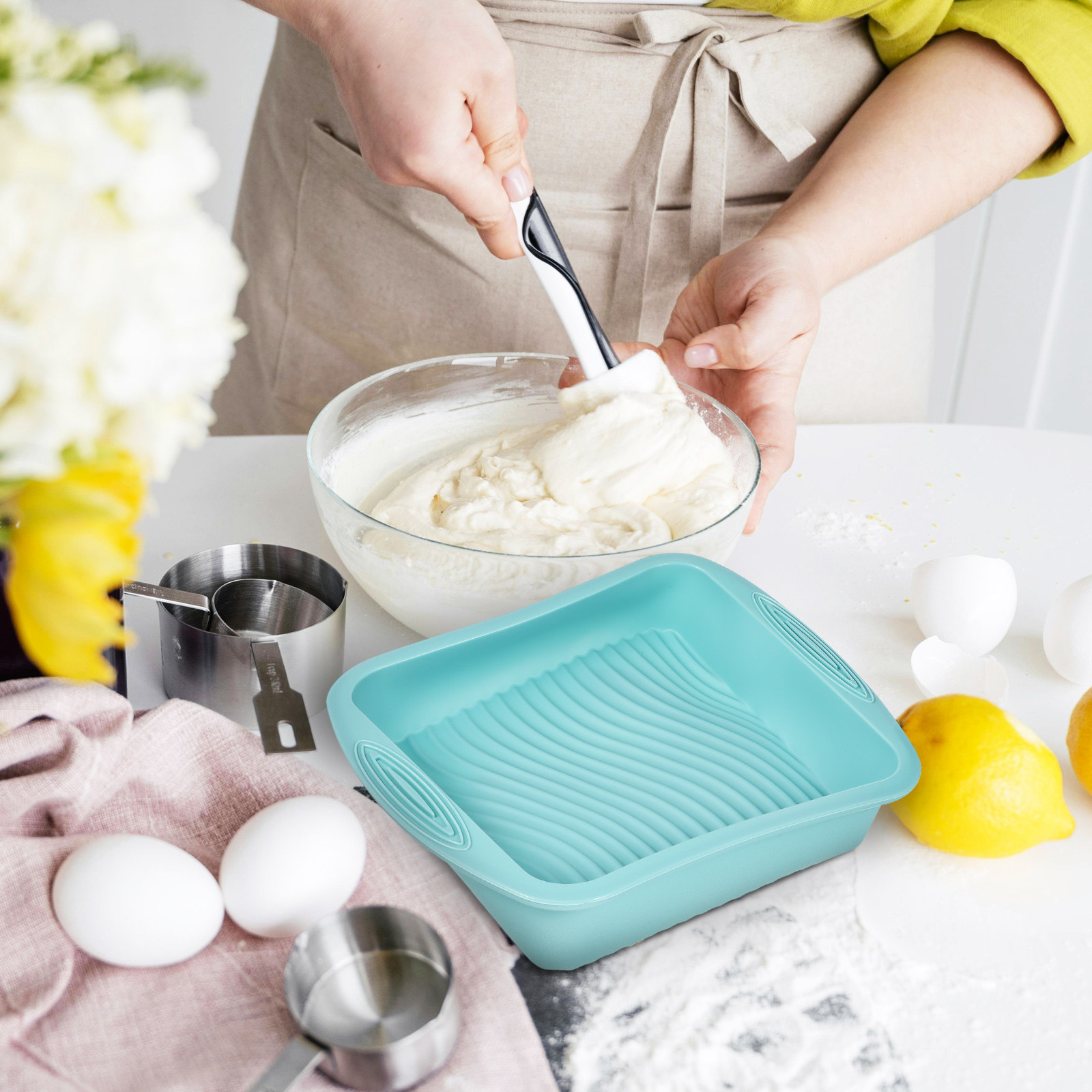 Silicone Baking Tin Square Cak - đánh giá và giá Kitchen Baking Pan