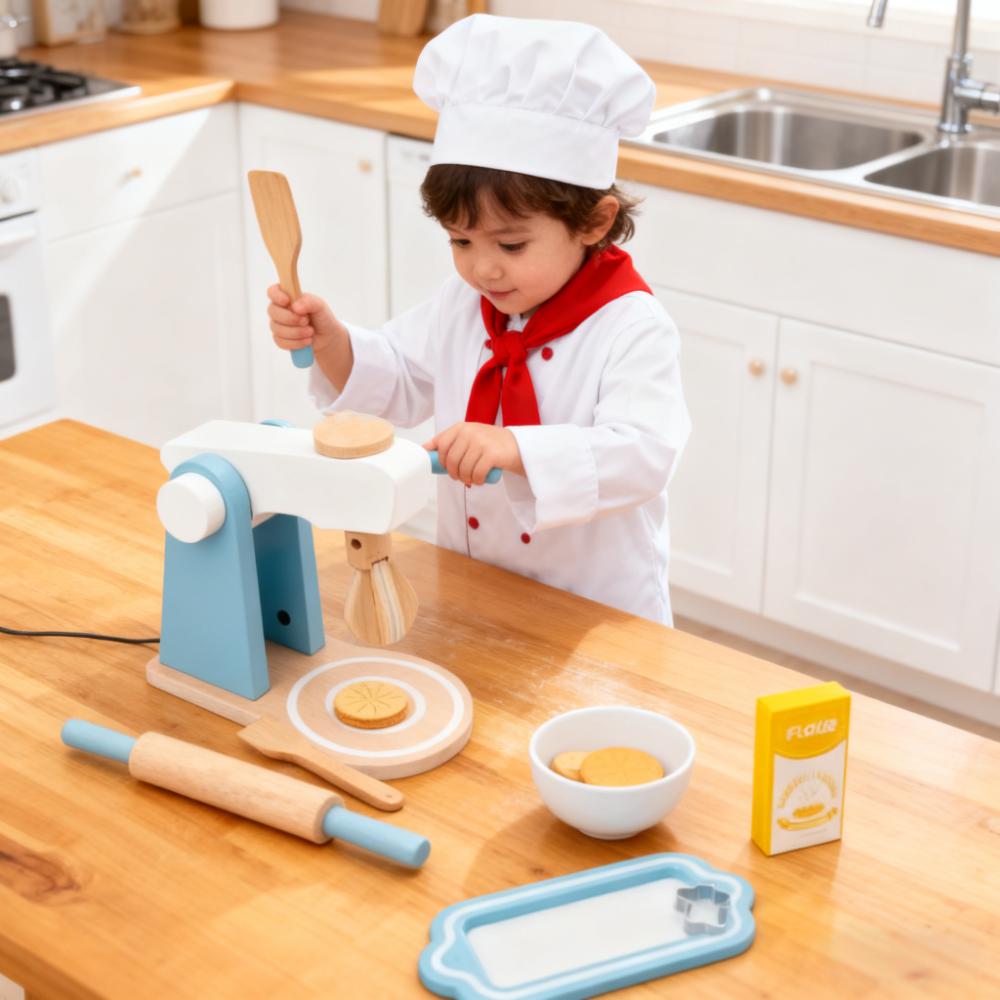 Wooden Pretend Kitchen Playset - đánh giá và giá Kitchen Kids Baking Set