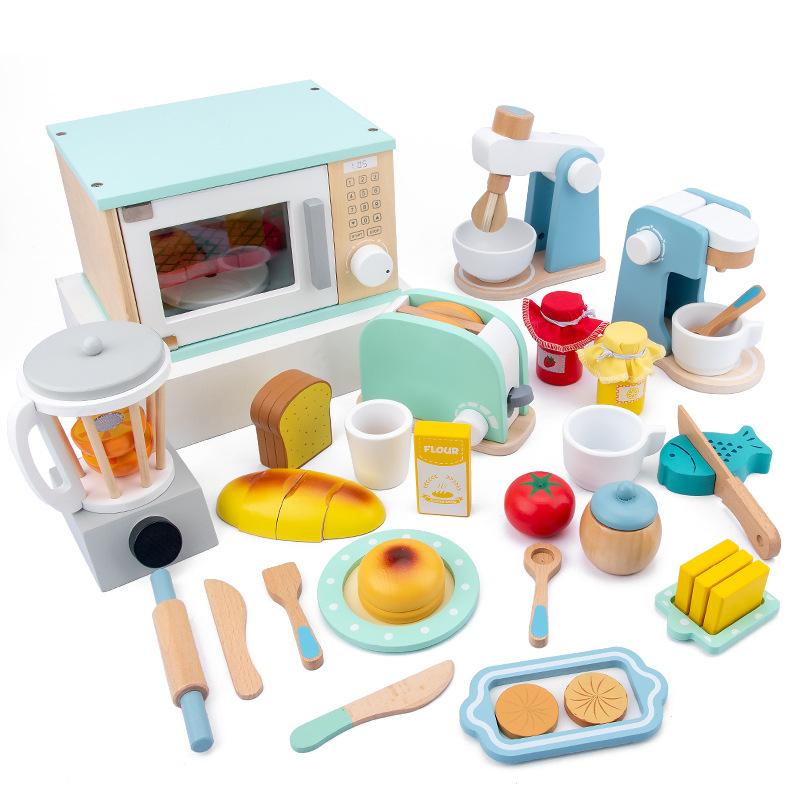 Wooden Pretend Kitchen Playset - đánh giá và giá Kitchen Kids Baking Set